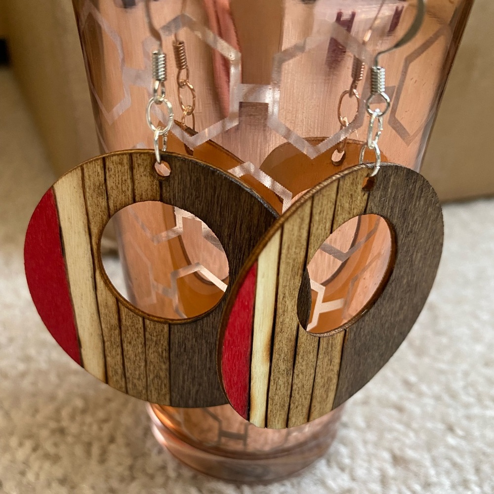 Wood Burned Earrings
